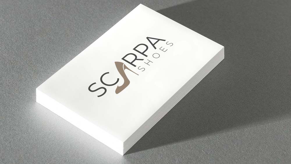 Logo Entwicklung Grafik Design Corporate Identity Firmendrucksachen Visitenkarten Scarpa Shoes 2021 ShowMyProject Digital Agentur Basel Schweiz 2021