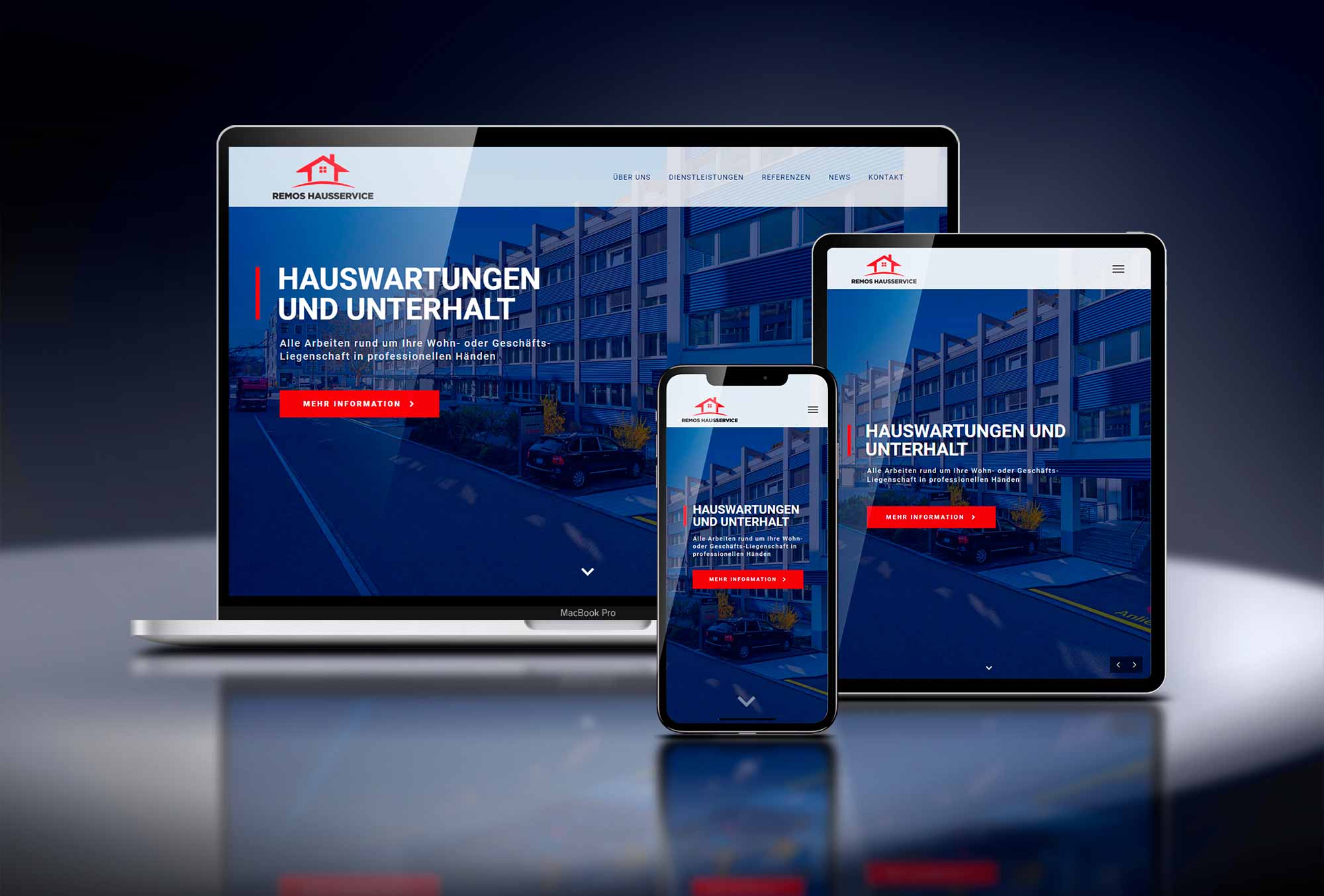 Webdesign Onlineshop Homepage Webseite Corporate Website Grafik Design Fotografie ShowMyProject Digital Agentur Basel Facility Management Remos Hausservice 2021