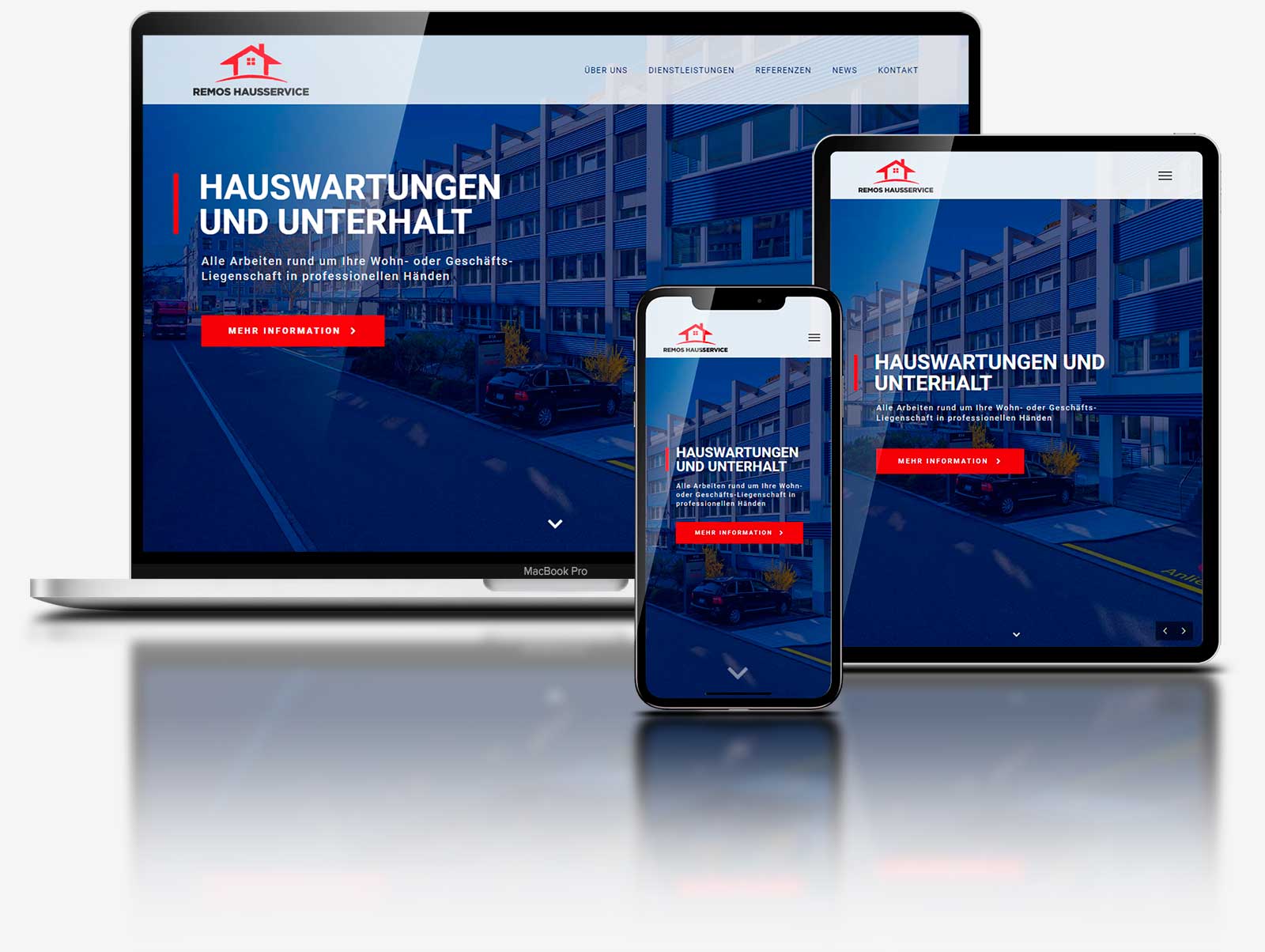 Webdesign Onlineshop Homepage Webseite Corporate Website Grafik Design Fotografie ShowMyProject Digital Agentur Basel Facility Management Remos Hausservice 2021