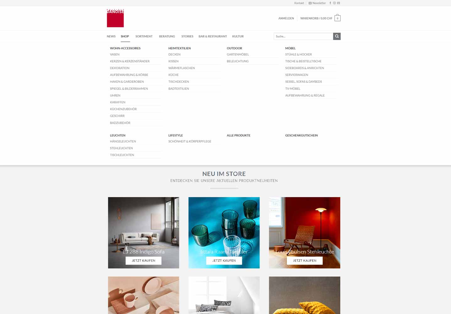 Onlineshop Realisierung Webshop E-Commerce erstellen lassen ShowMyProject Digital Agentur Basel Schweiz Homepage mit Onlineshop Webdesign 2022 Boutique Danoise AG Basel