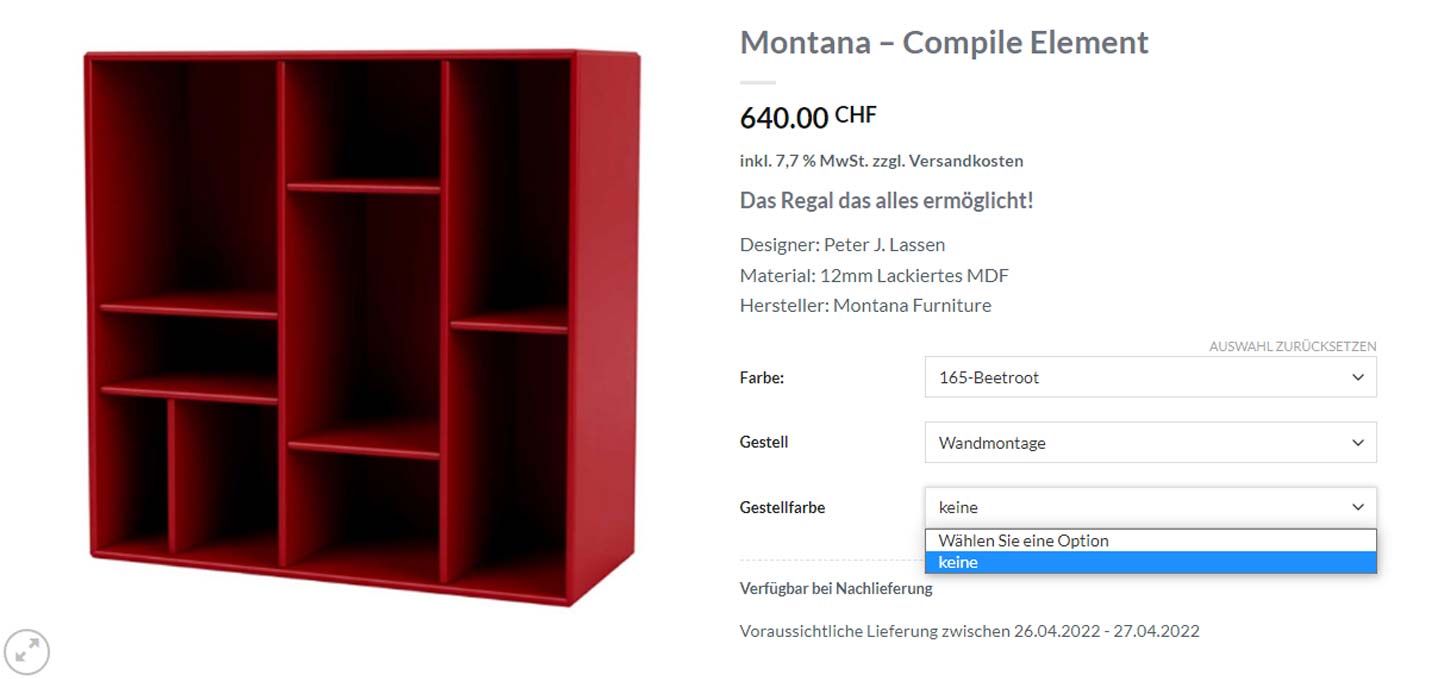 Onlineshop Schweiz Produkte online verkaufen Produkte konfigurieren professionelle Produktfotografie für Onlineshop