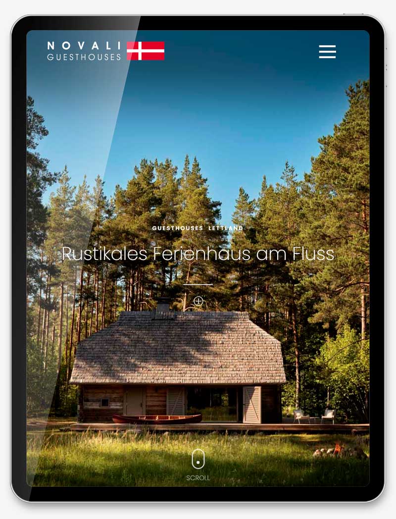 Vipp Guesthouses Booking Plattform Novali Nordic Vacation Living Corporate Website Webdesign Webagentur Onlineshop Entwicklung SEO Grafik Video Foto Digital Agentur Basel
